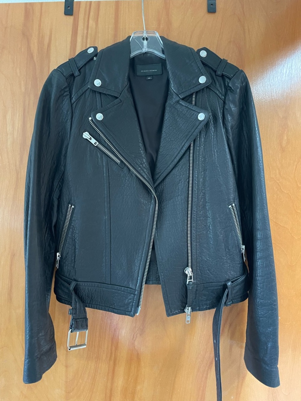 Mackage pebbled leather biker jacket